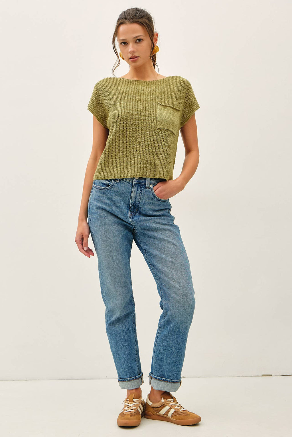 Be Cool - [NEW COLOR] PATCH POCKET DOLMAN CAP SLEEVE BOXY KNIT