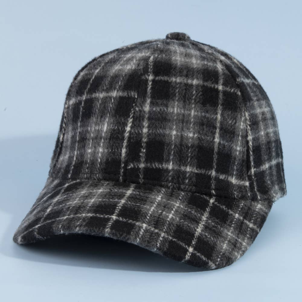 Windowpane Plaid Baseball Cap