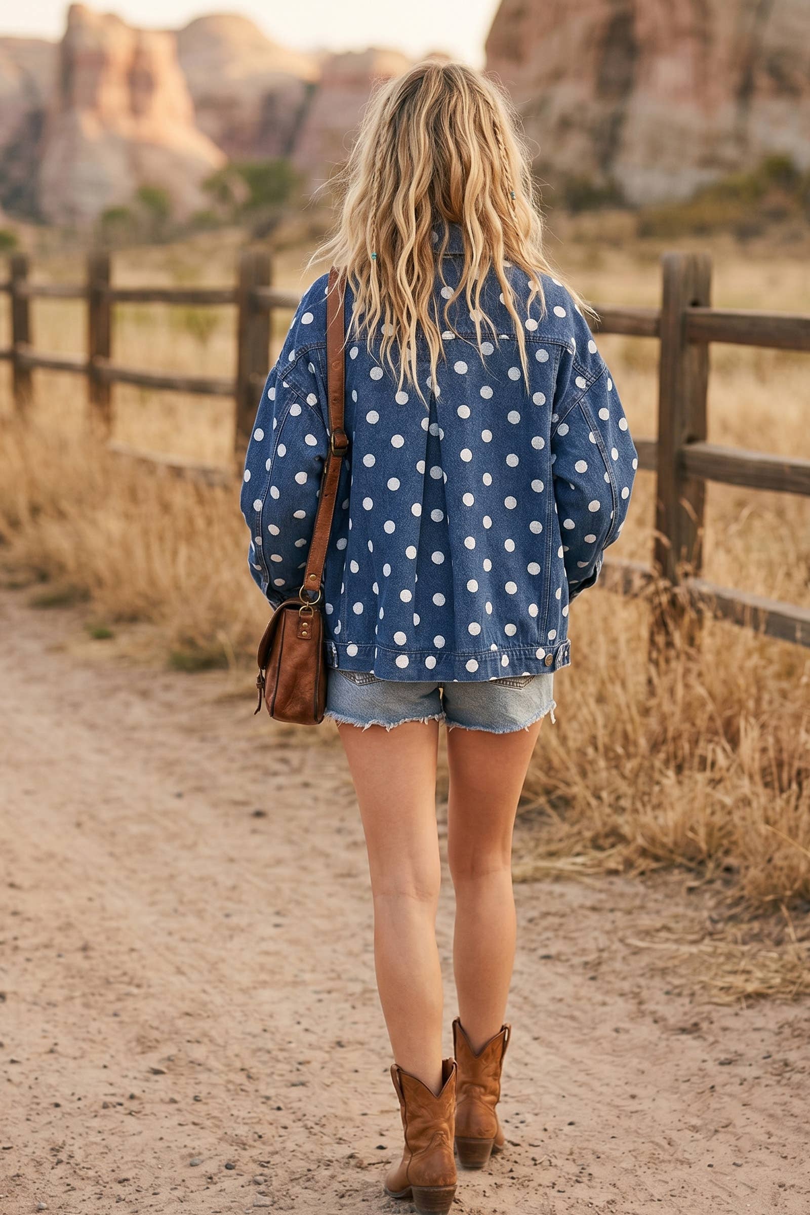 Sewn and Seen - Oversized Polka Dot Denim Jacket