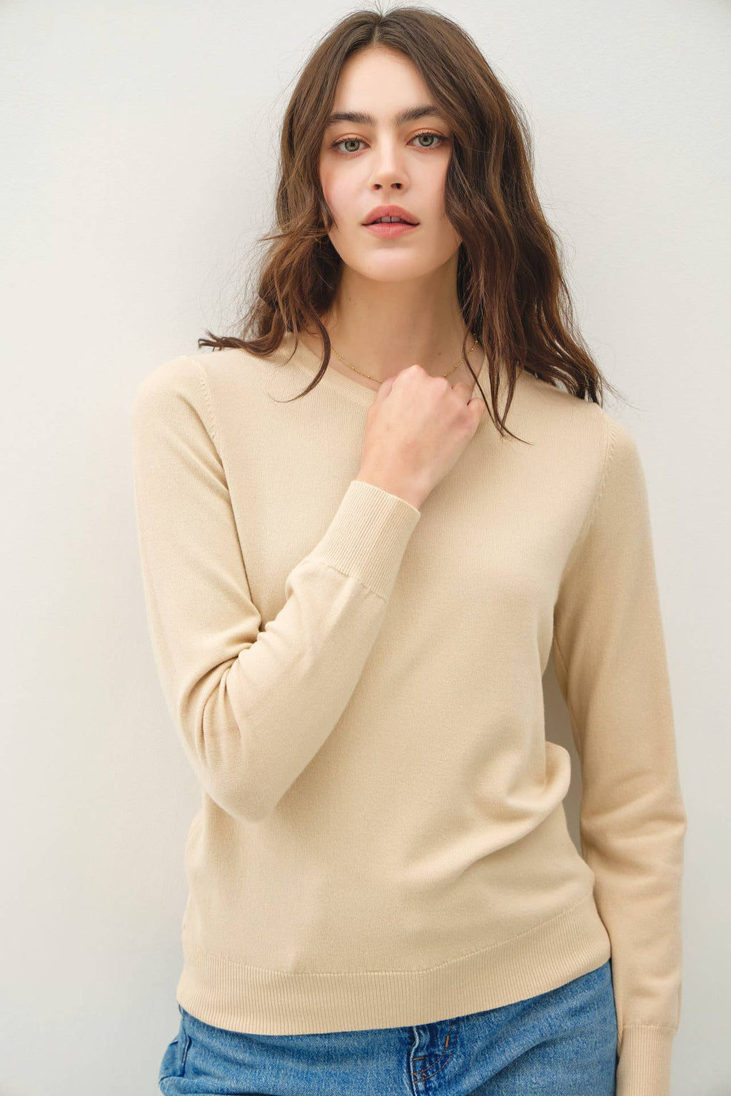 Be Cool - NEW COLOR-VISCOSE CREW NECK SOFT KNIT SWEATER