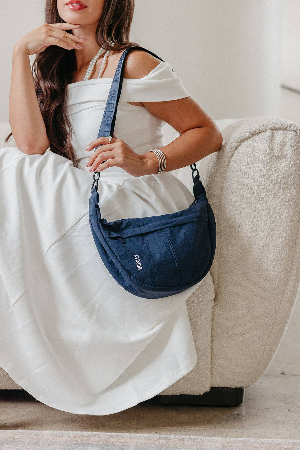 Brixley Bags - Navy Crescent