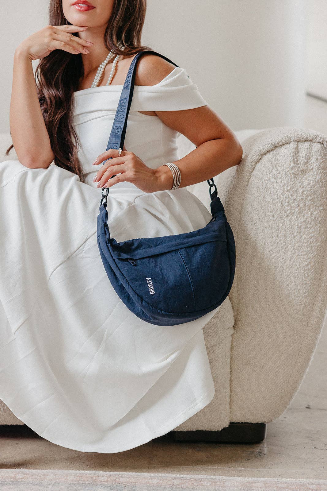 Brixley Bags - Navy Crescent