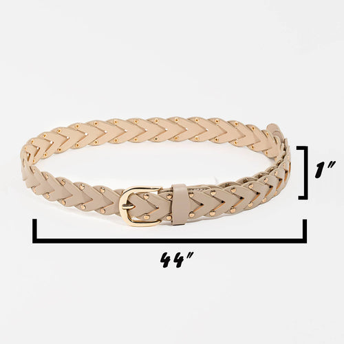 Collections by Fame Accessories -  Braided Design Fashion Vegan Leather Belt