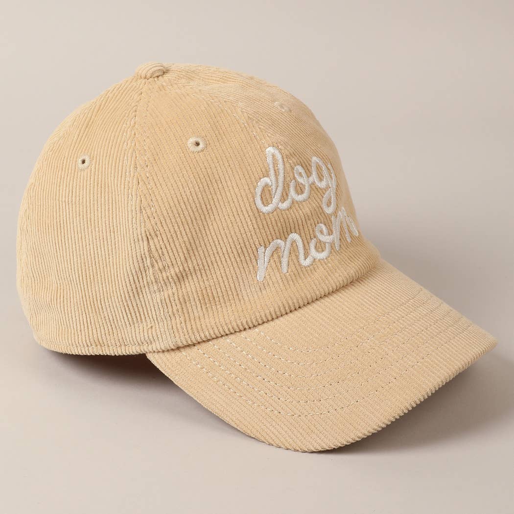 Dog Mom Corduroy Baseball Cap