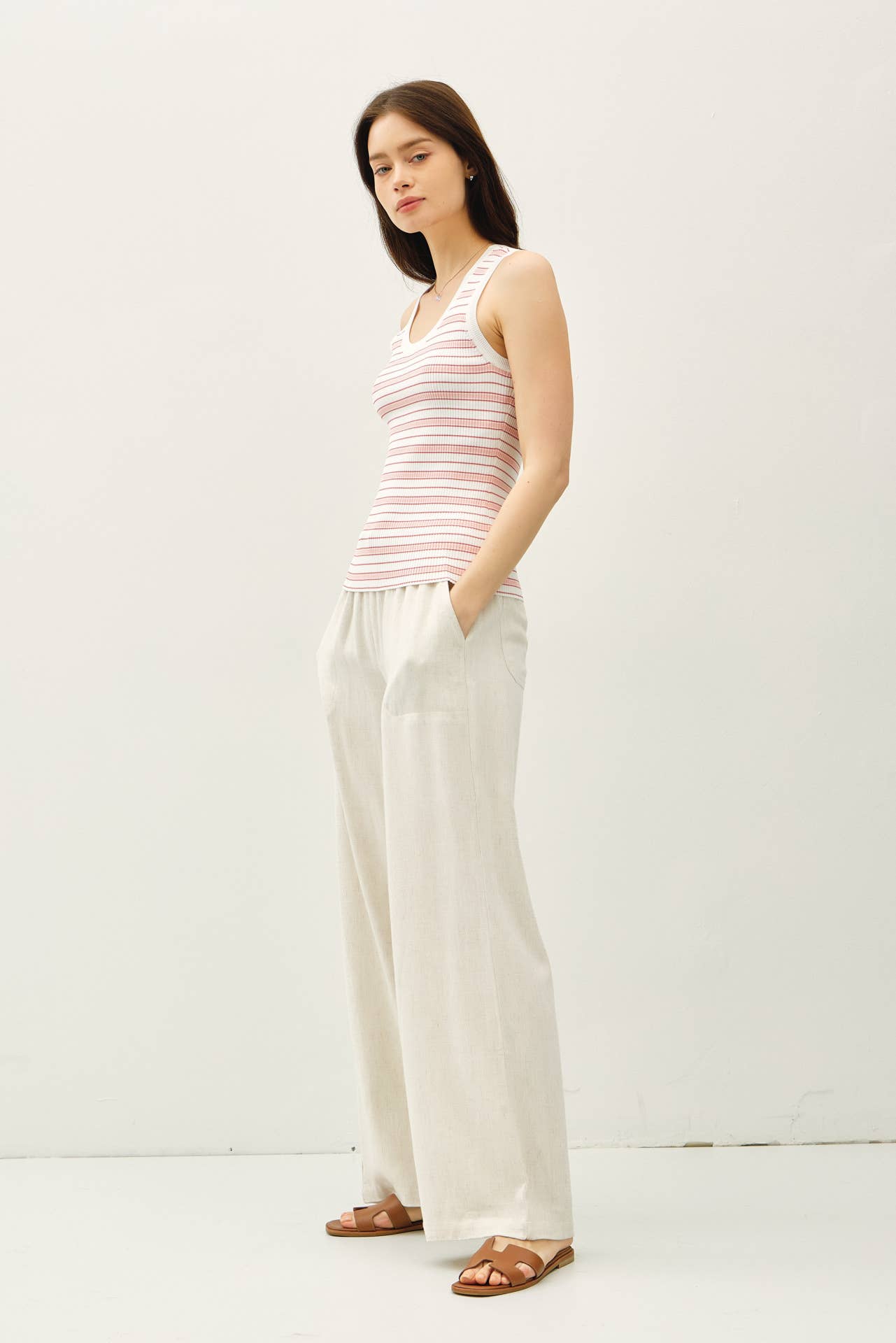 Coral Stripe Tank