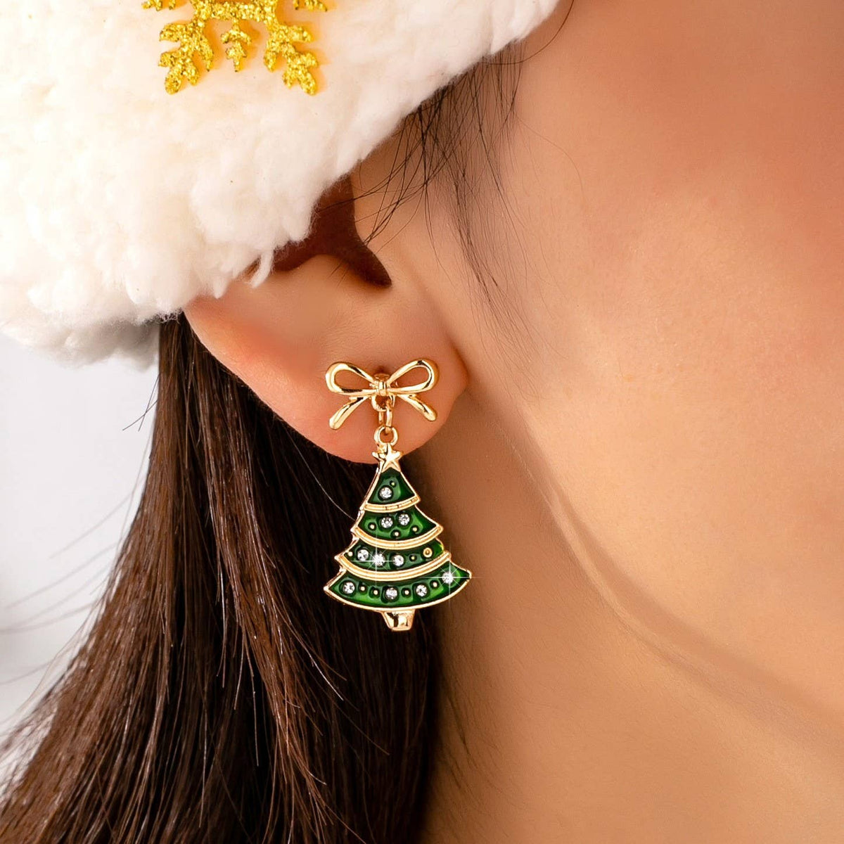 Tree & Bow Dangle Earrings | 80E62433