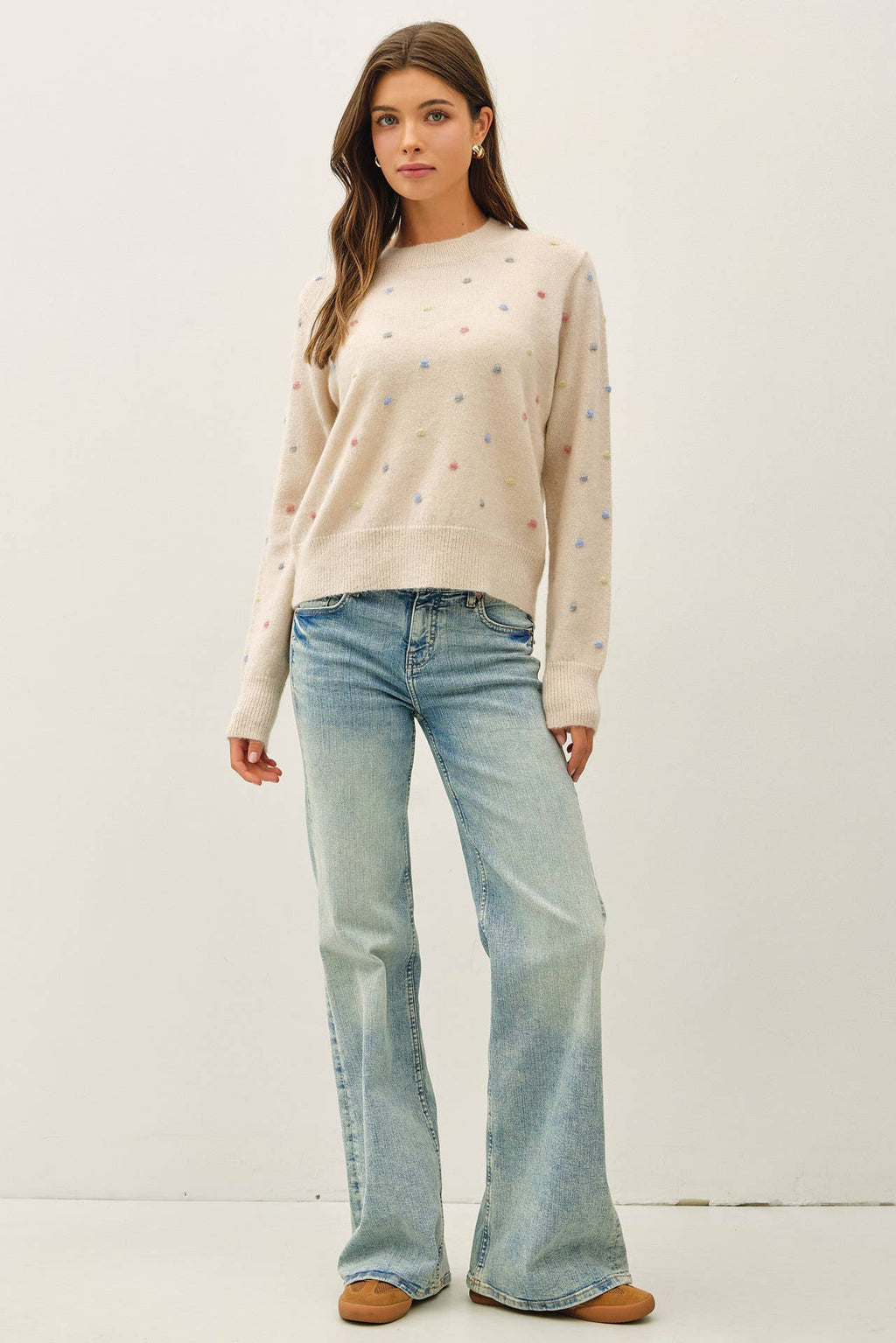 MULTI COLORED DOTTED SWEATER