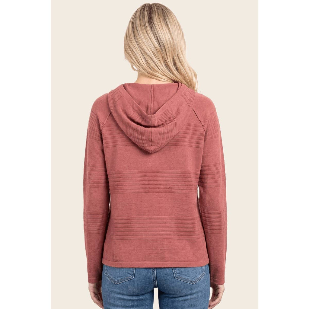STACCATO - TEXTURE STRIPED HOODIE SWEATER