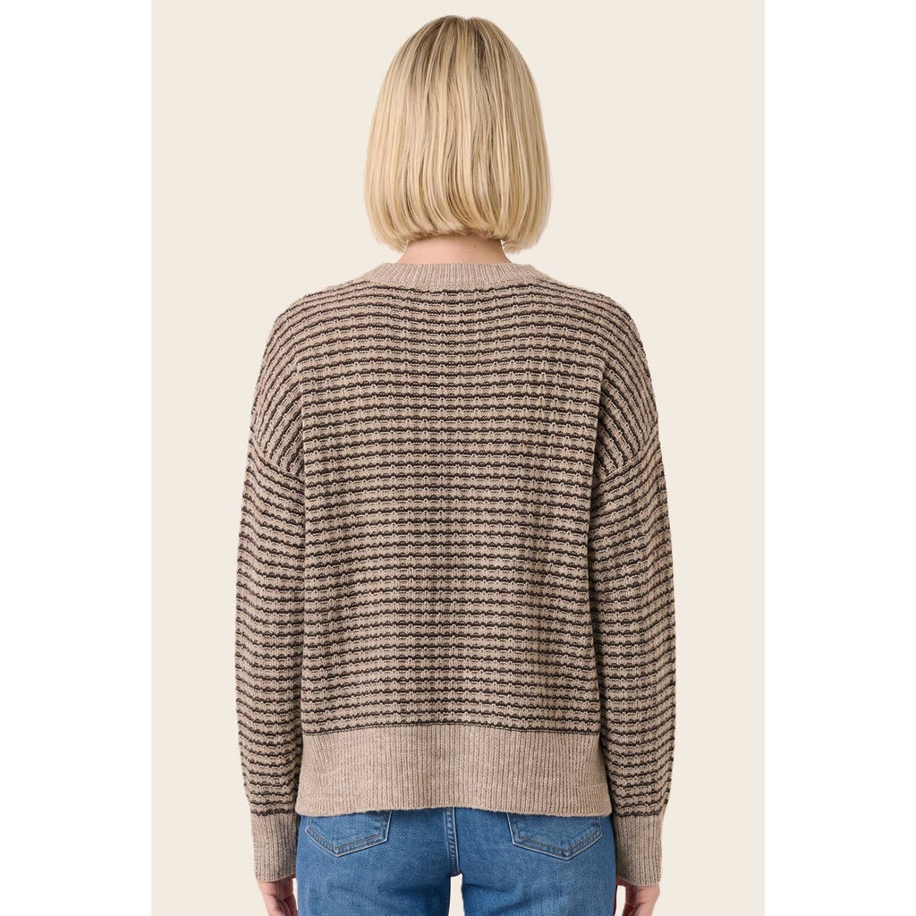 STACCATO - WAFFLE TEXTURE STRIPED SWEATER