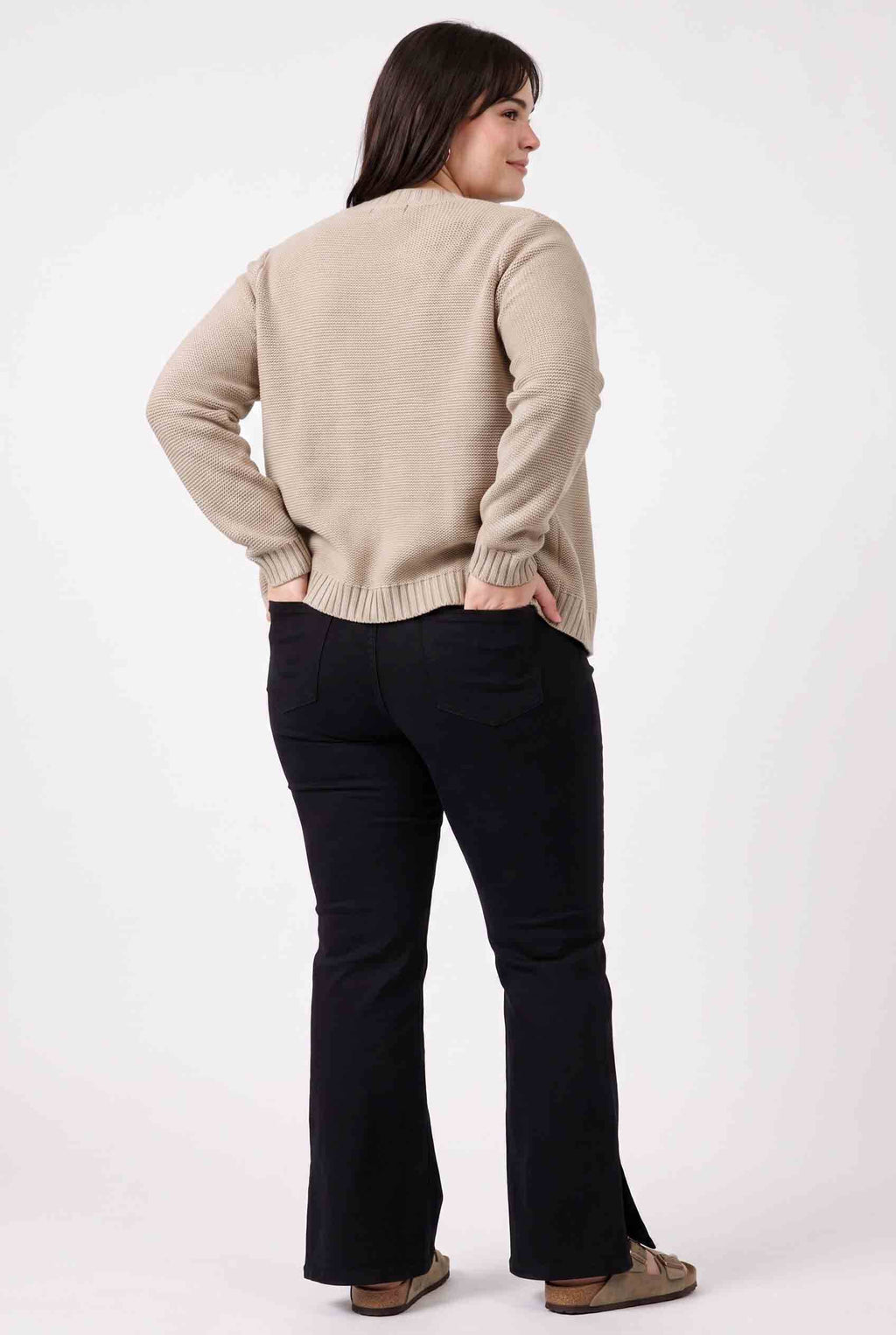 Be Cool - [PLUS] OPEN CARDIGAN WITH RIBBED EDGES