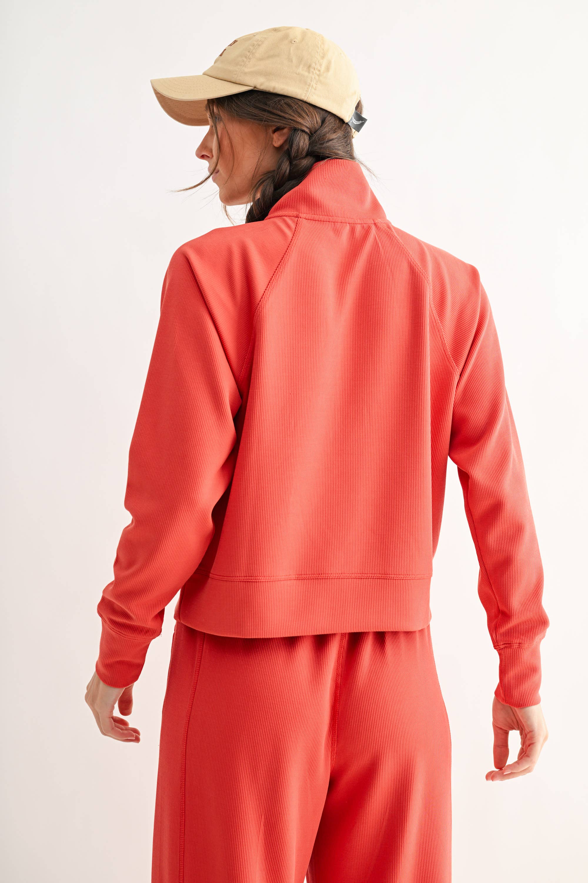 Mono B - Luxe Sand Wash Rib 1/4 Zip Sweater