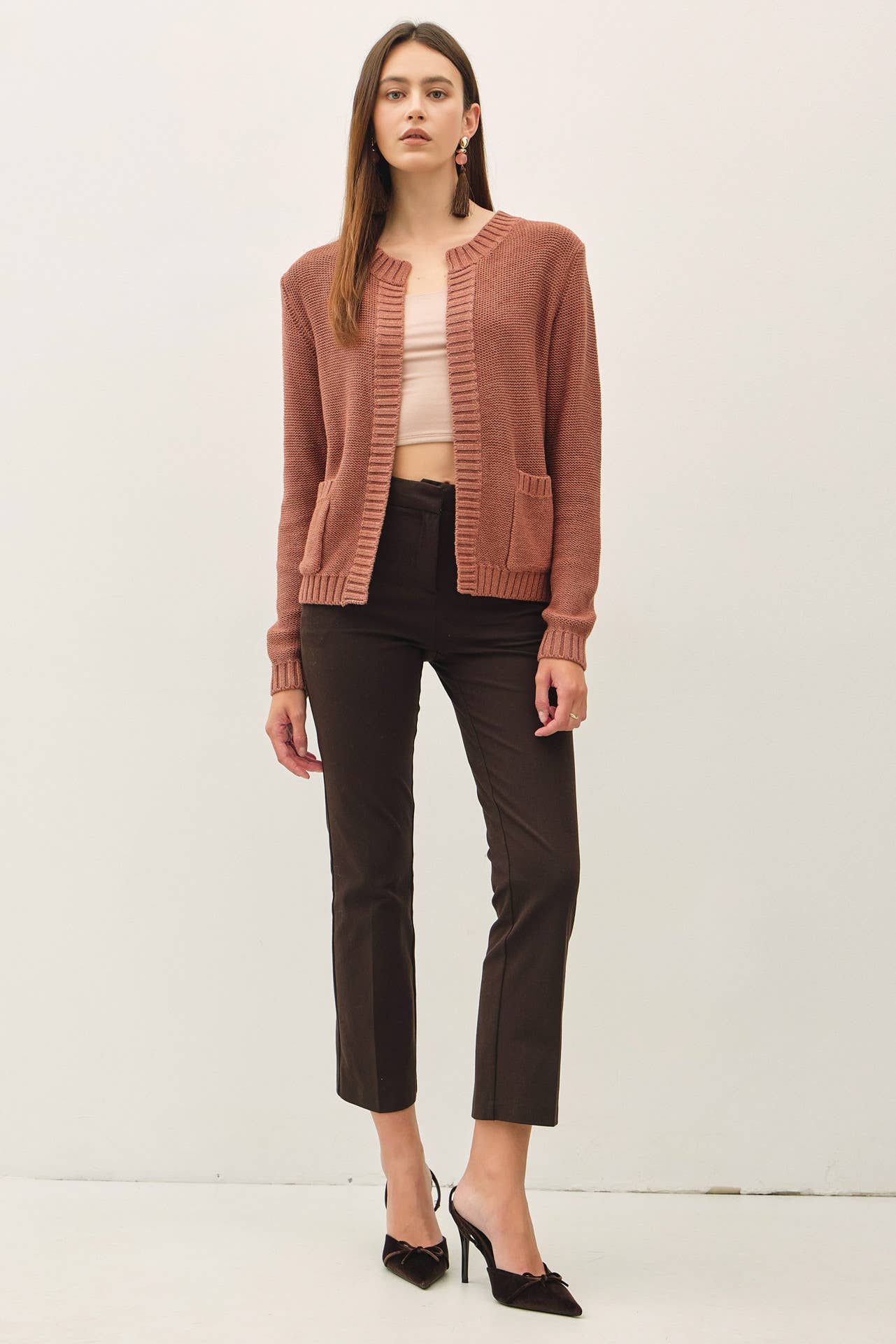 Be Cool - OPEN CARDIGAN WITH RIBBED EDGES