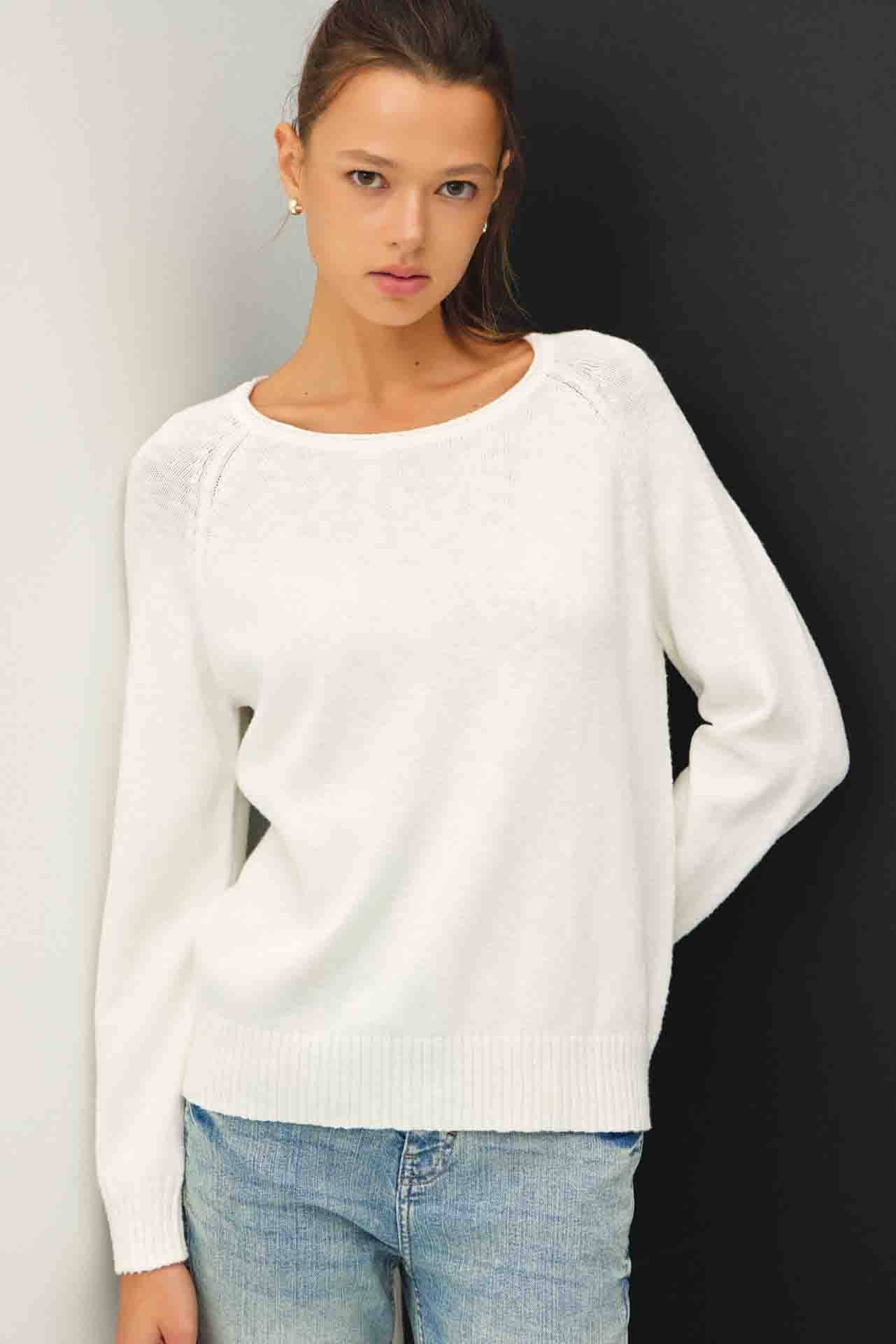 Be Cool - [NEW SHADE]RAGLAN SLEEVE SLUB PULLOVER SWEATER