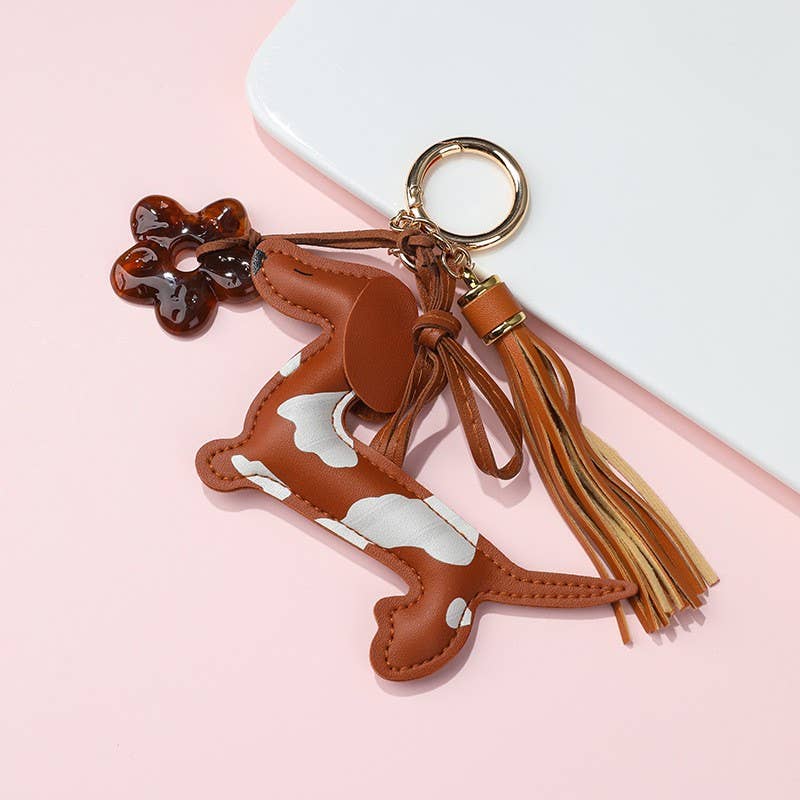 DACHSHUND LEATHER BAG CHARM | 40KC174
