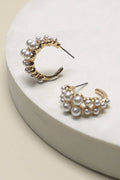 Double Row Pearl Earrings