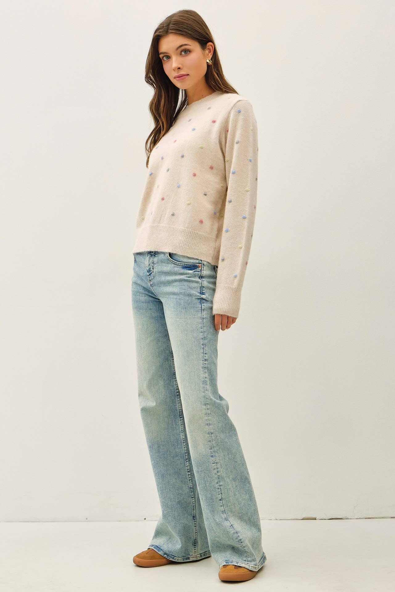 MULTI COLORED DOTTED SWEATER