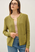 OPEN CARDIGAN WITH RIBBED EDGES
