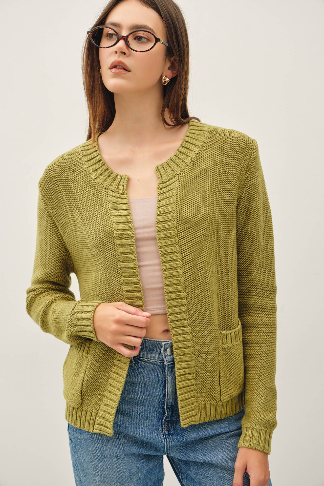 Be Cool - OPEN CARDIGAN WITH RIBBED EDGES