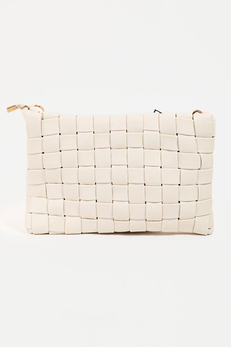 Leather Basket Weave Hand Bag
