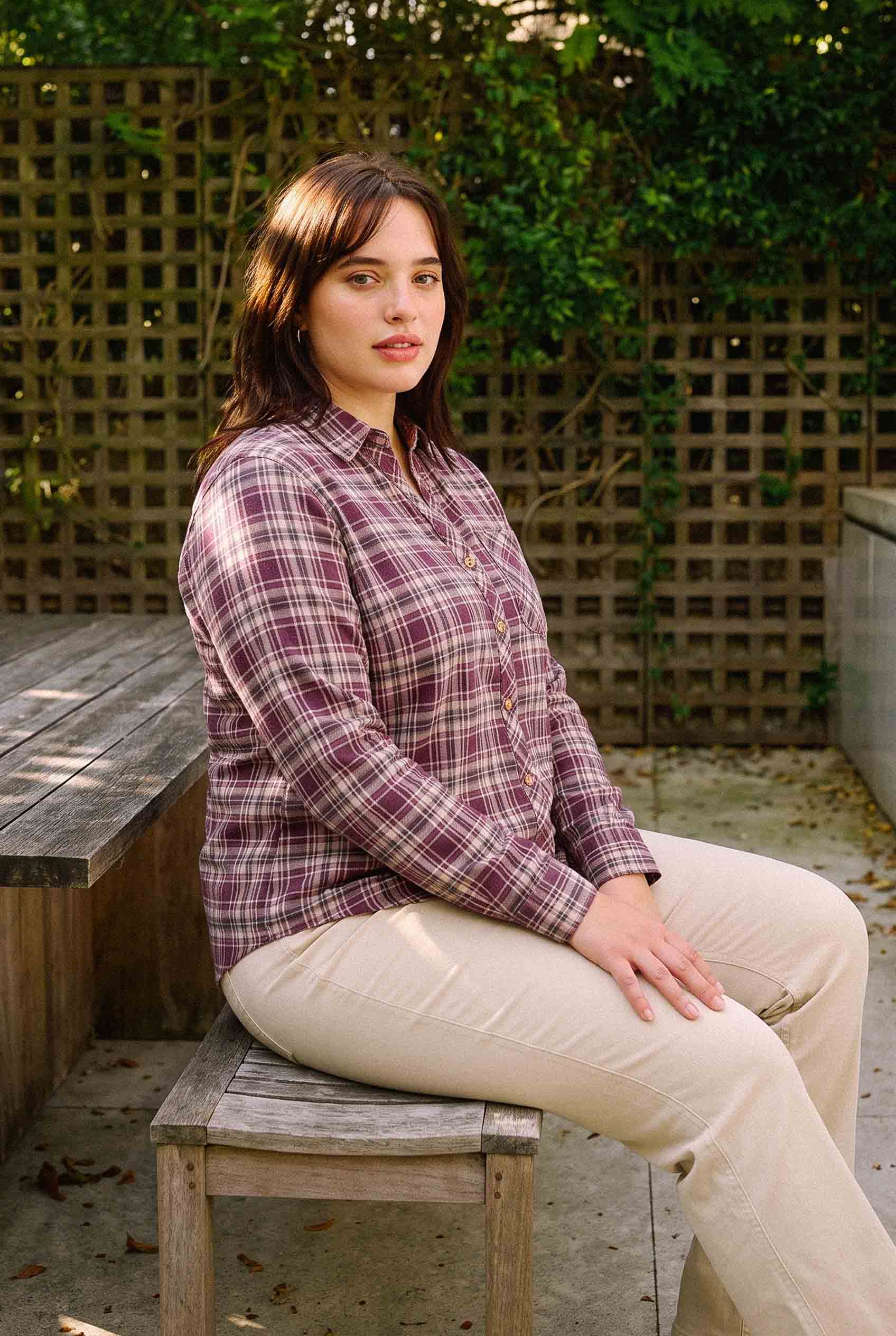 Be Cool - [PLUS] WANDER PLAID BUTTON DOWN SHIRT