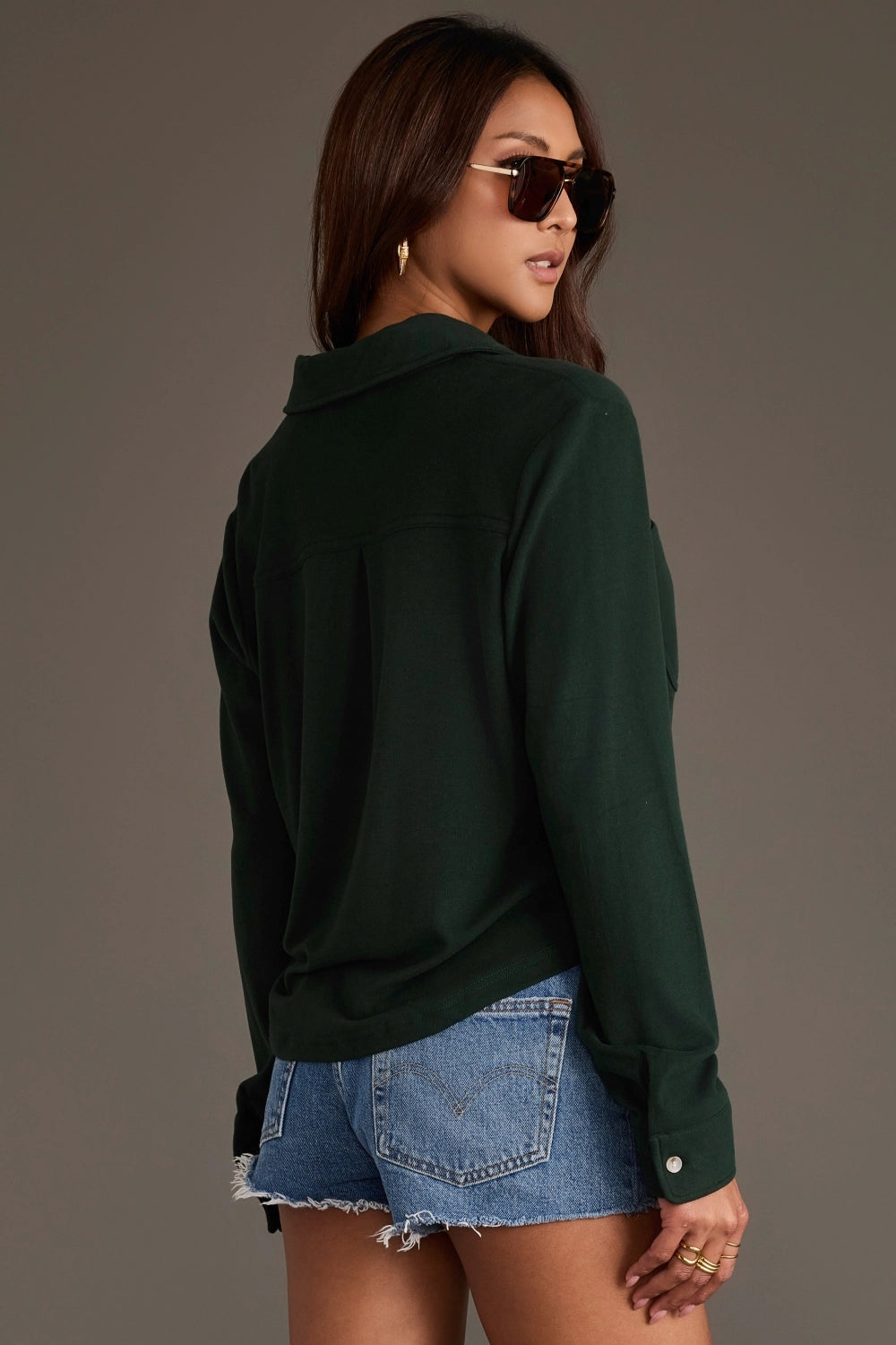 Cropped Soft Button Up