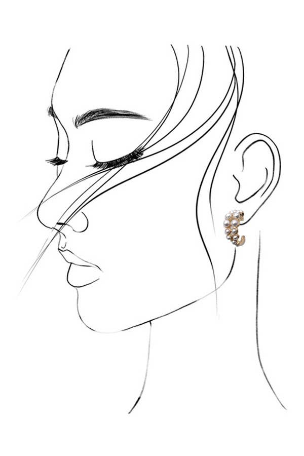 Double Row Pearl Earrings