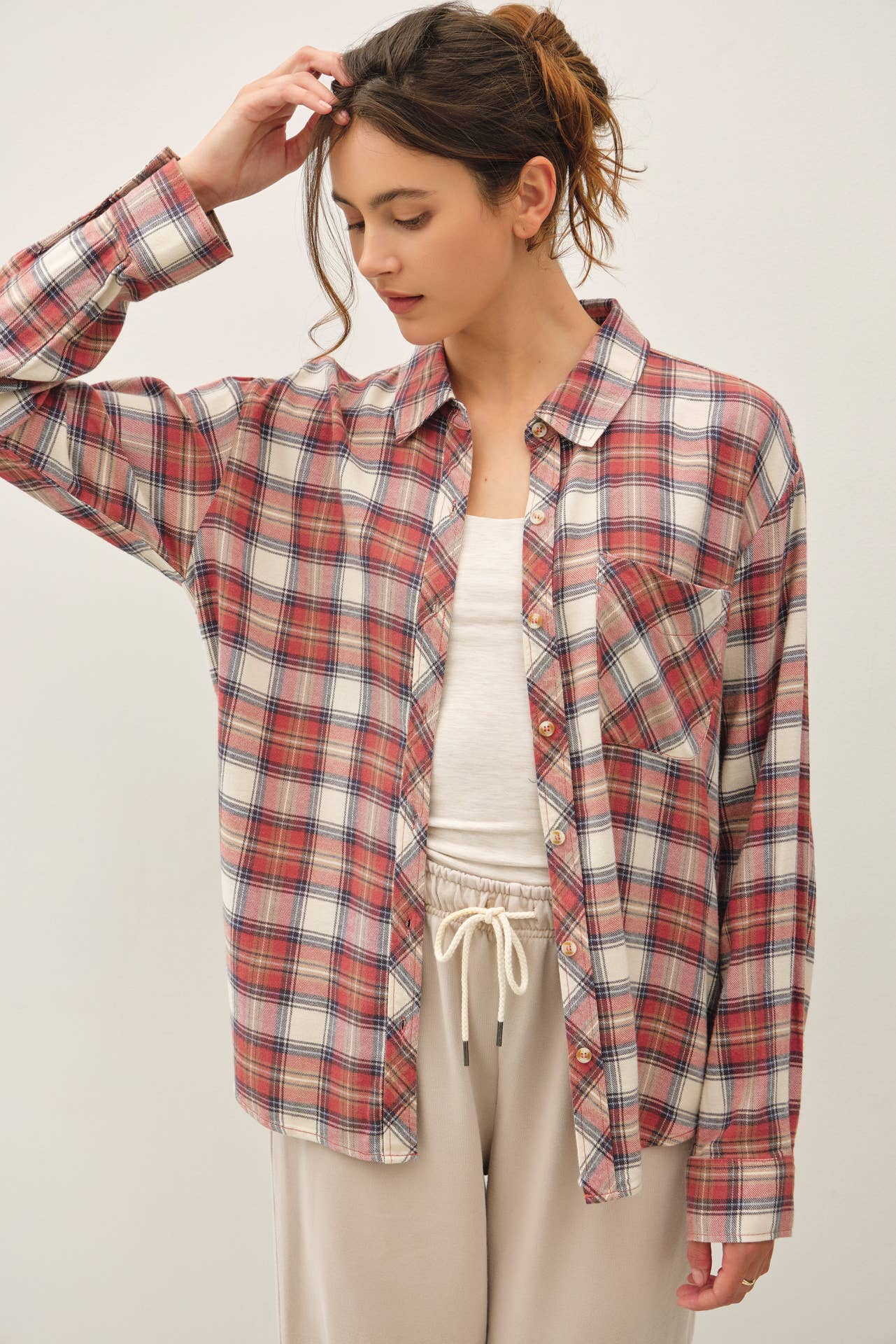 Be Cool - ROSEWOOD PLAID FLANNEL SHIRT
