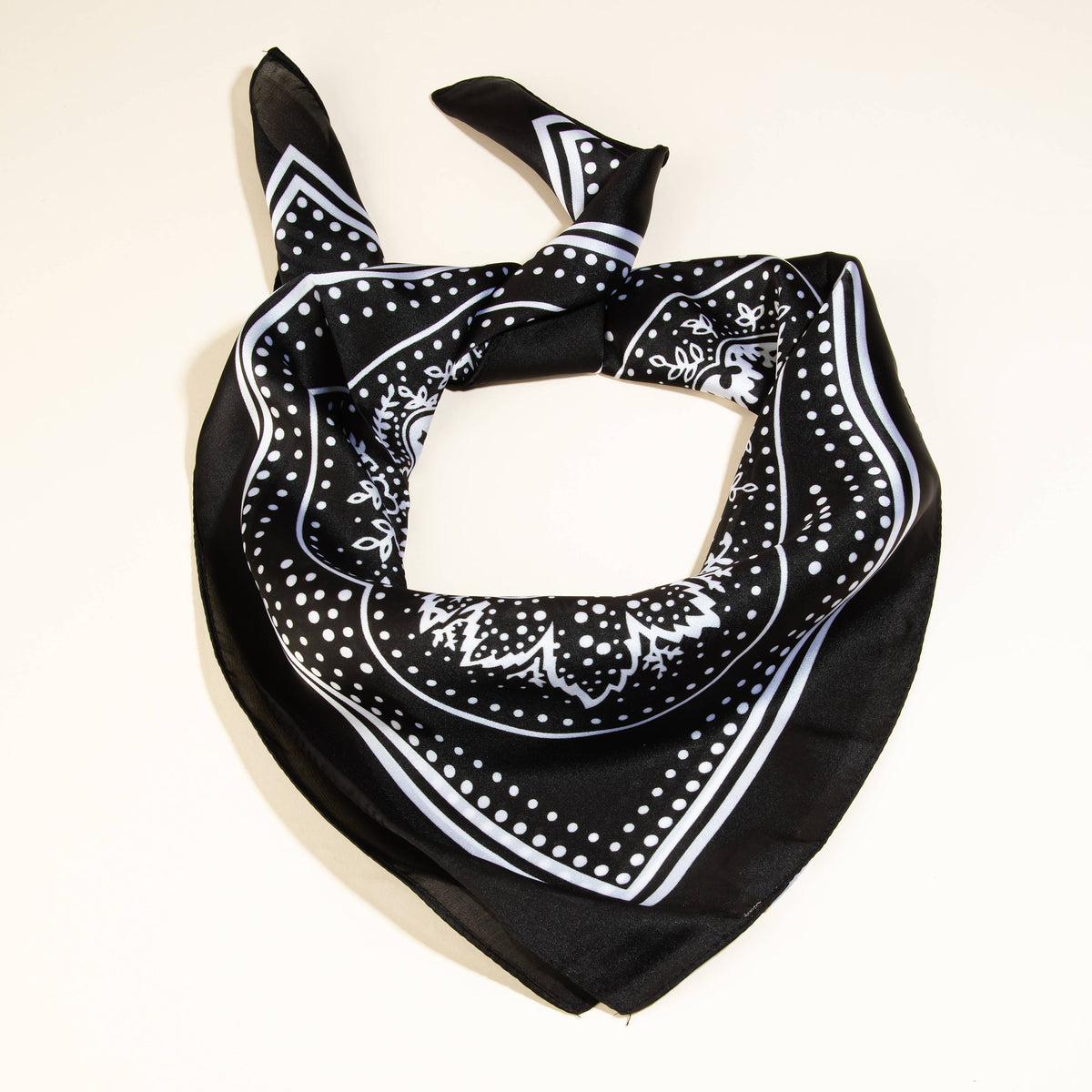 Collections by Fame Accessories - Light Paisley Design Square Bandana Scarf
