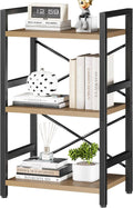 ShipItFurniture - 3 Tier Industrial Metal Bookcase Rustic Etagere Shelf Light Coffee
