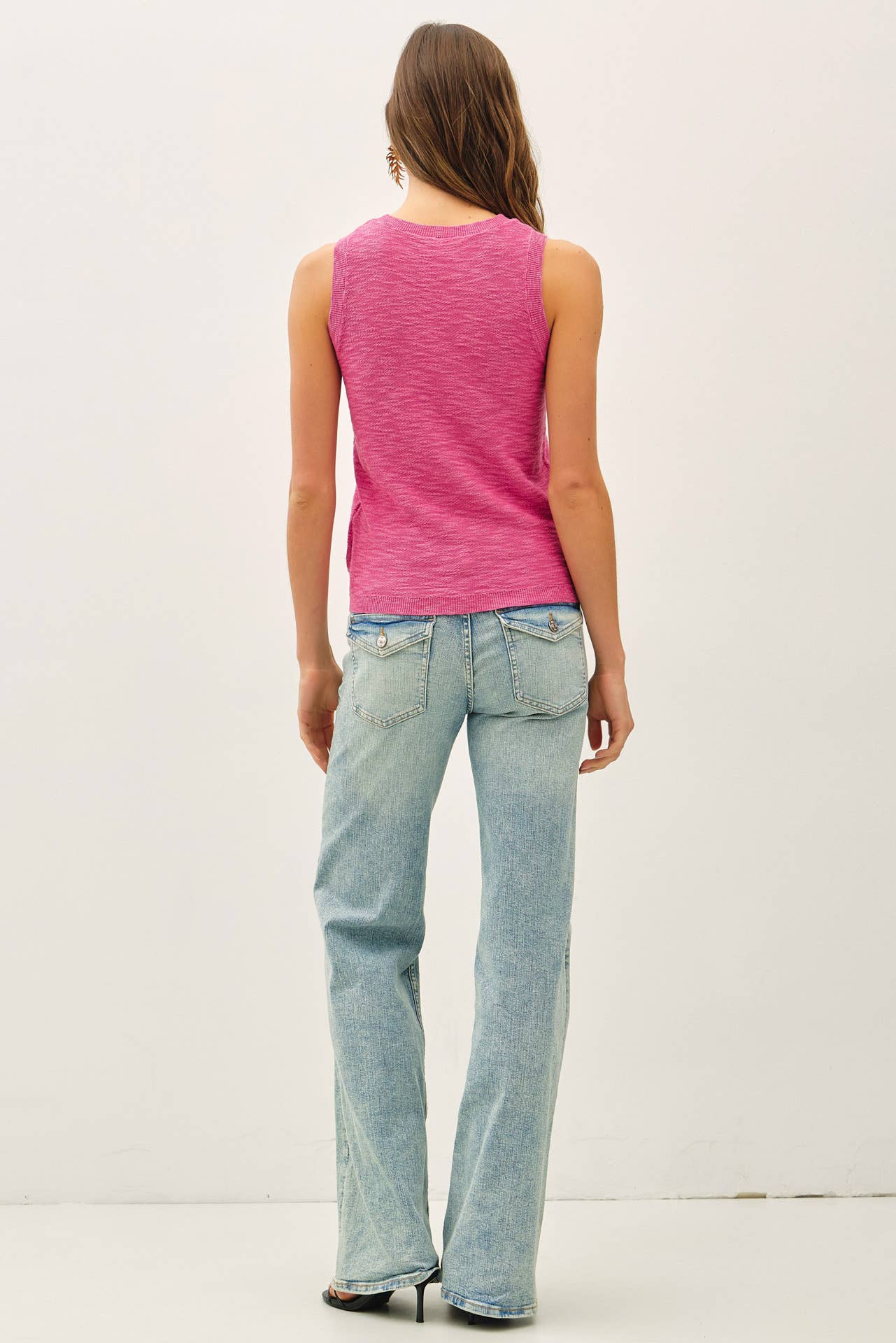 Fuscia Knit Tank