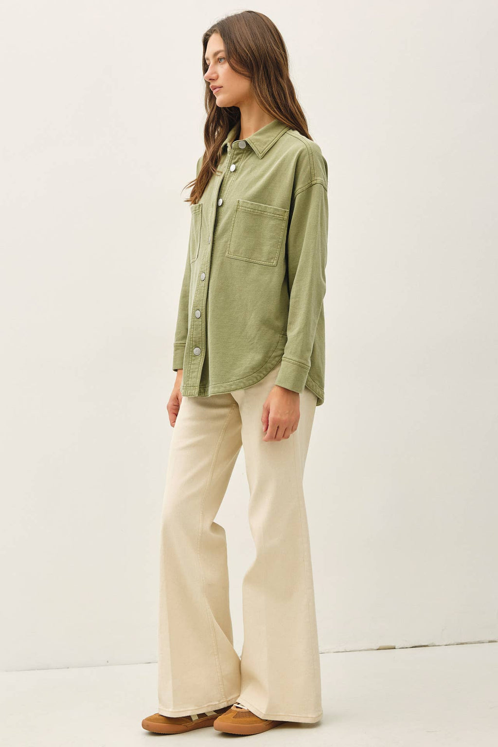 Be Cool - [NEW SHADED]GARMENT-DYE COTTON FLEECE OVERSIZED SHACKET