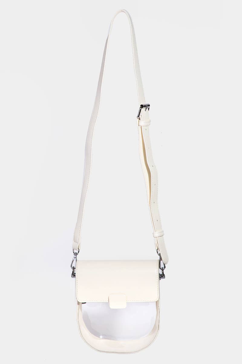 Leather Clear Crossbody Bag