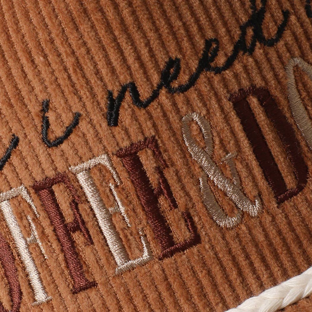 Fashion City - All I Need Is Coffee & Dogs Corduroy Rope Trucker Hat