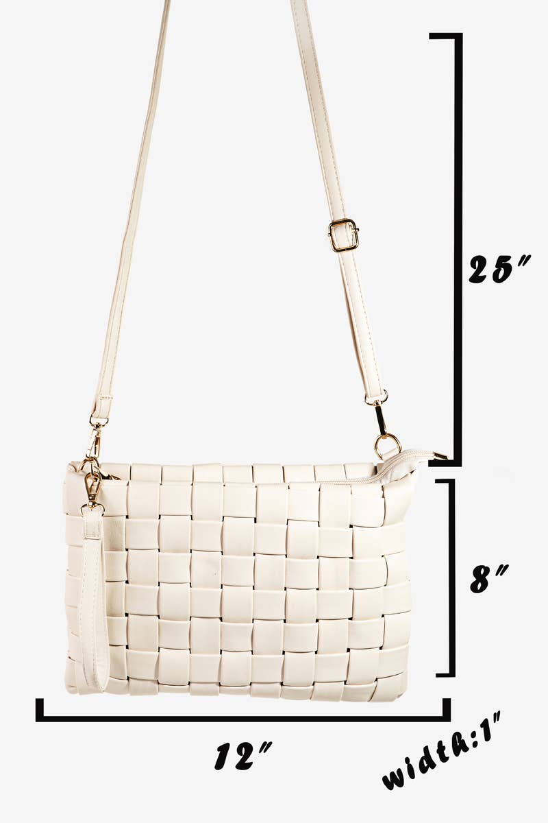 Leather Basket Weave Hand Bag