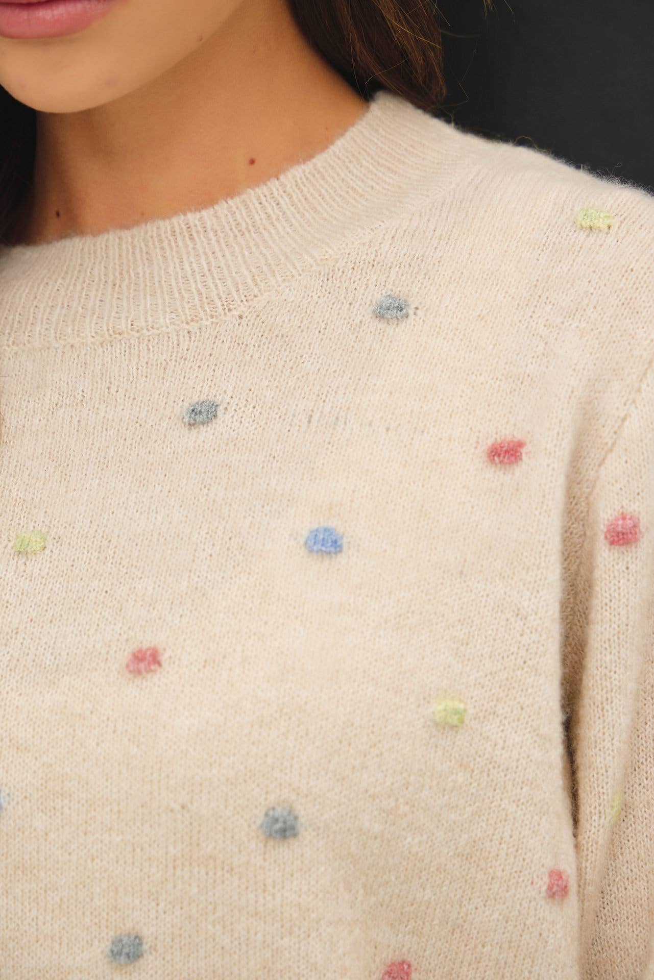 MULTI COLORED DOTTED SWEATER