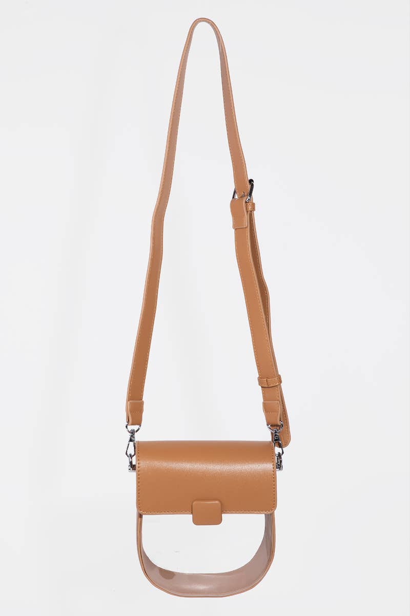 Leather Clear Crossbody Bag