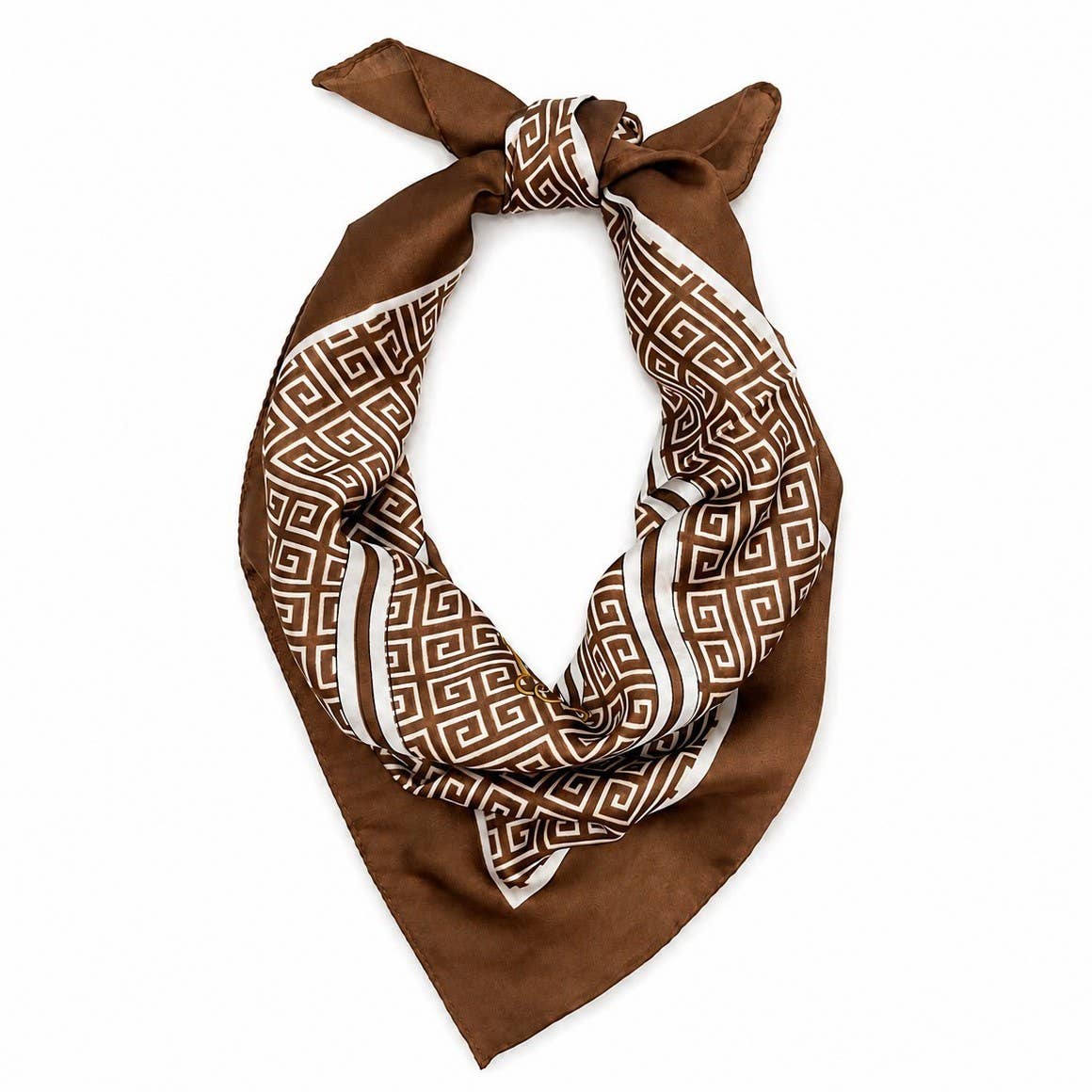 Geometric Silk Satin Shawl Scarf | 40SC733