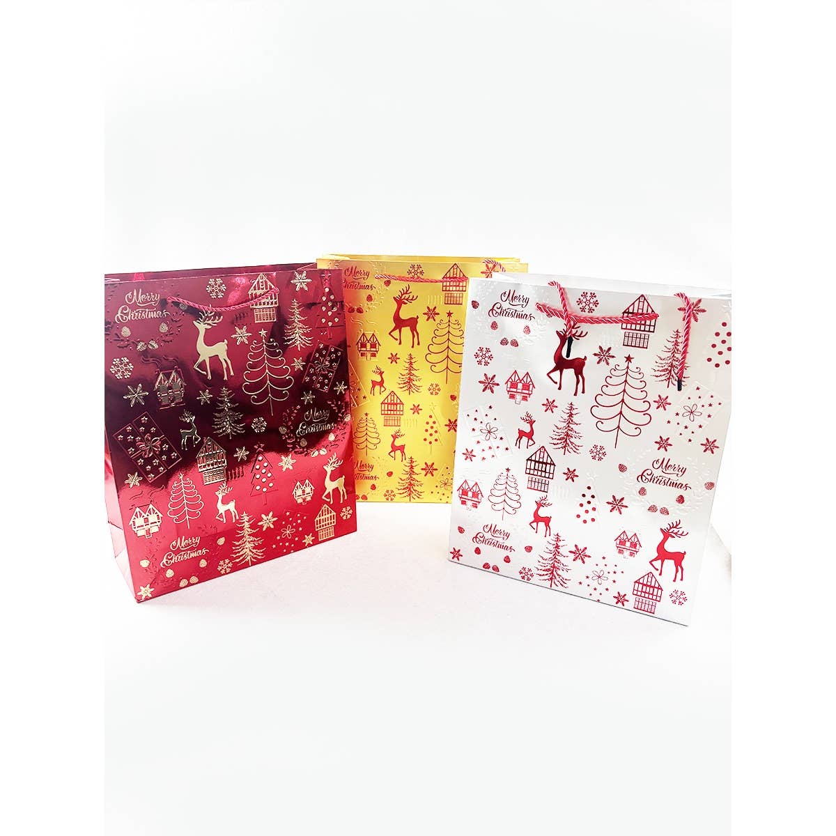 Love and Repeat - 4 Colors of Christmas Theme Print Gift Bag