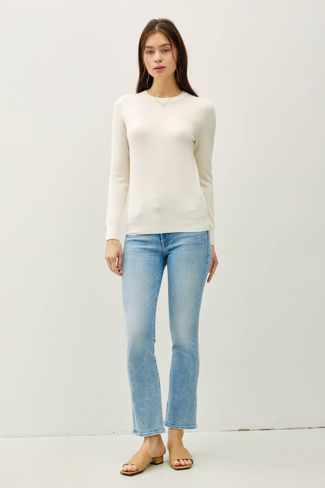 Be Cool - NEW COLOR-VISCOSE CREW NECK SOFT KNIT SWEATER