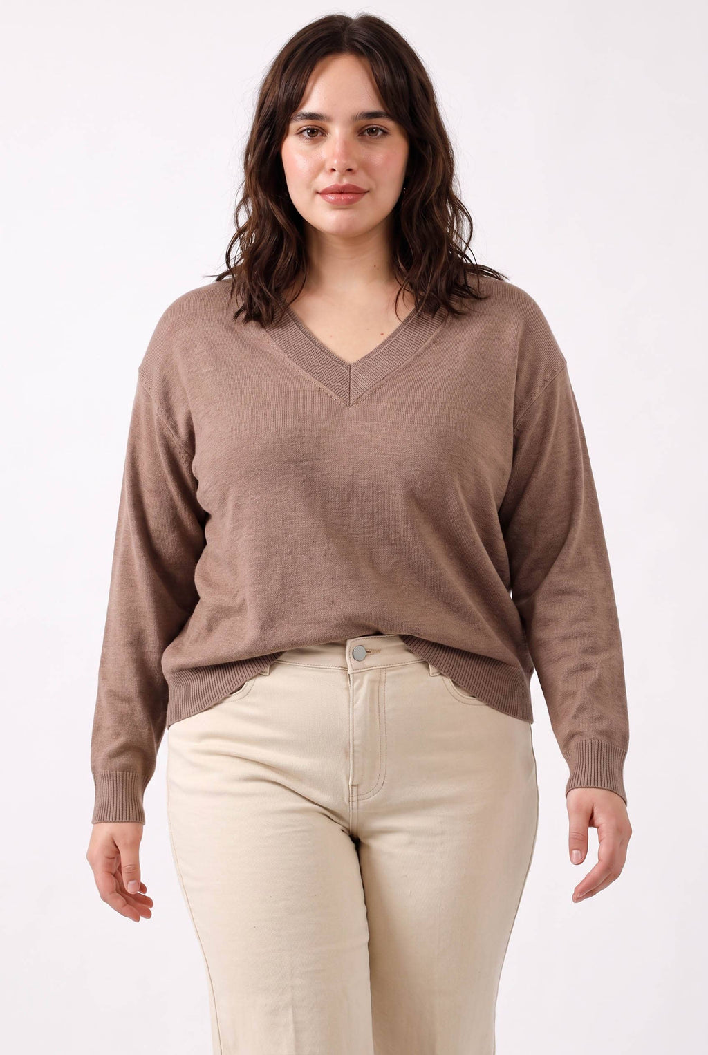 Be Cool - [PLUS] WOOL BLENDED LAYER LOOK NECK RIB  SWEATER