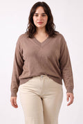 Be Cool - [PLUS] WOOL BLENDED LAYER LOOK NECK RIB  SWEATER