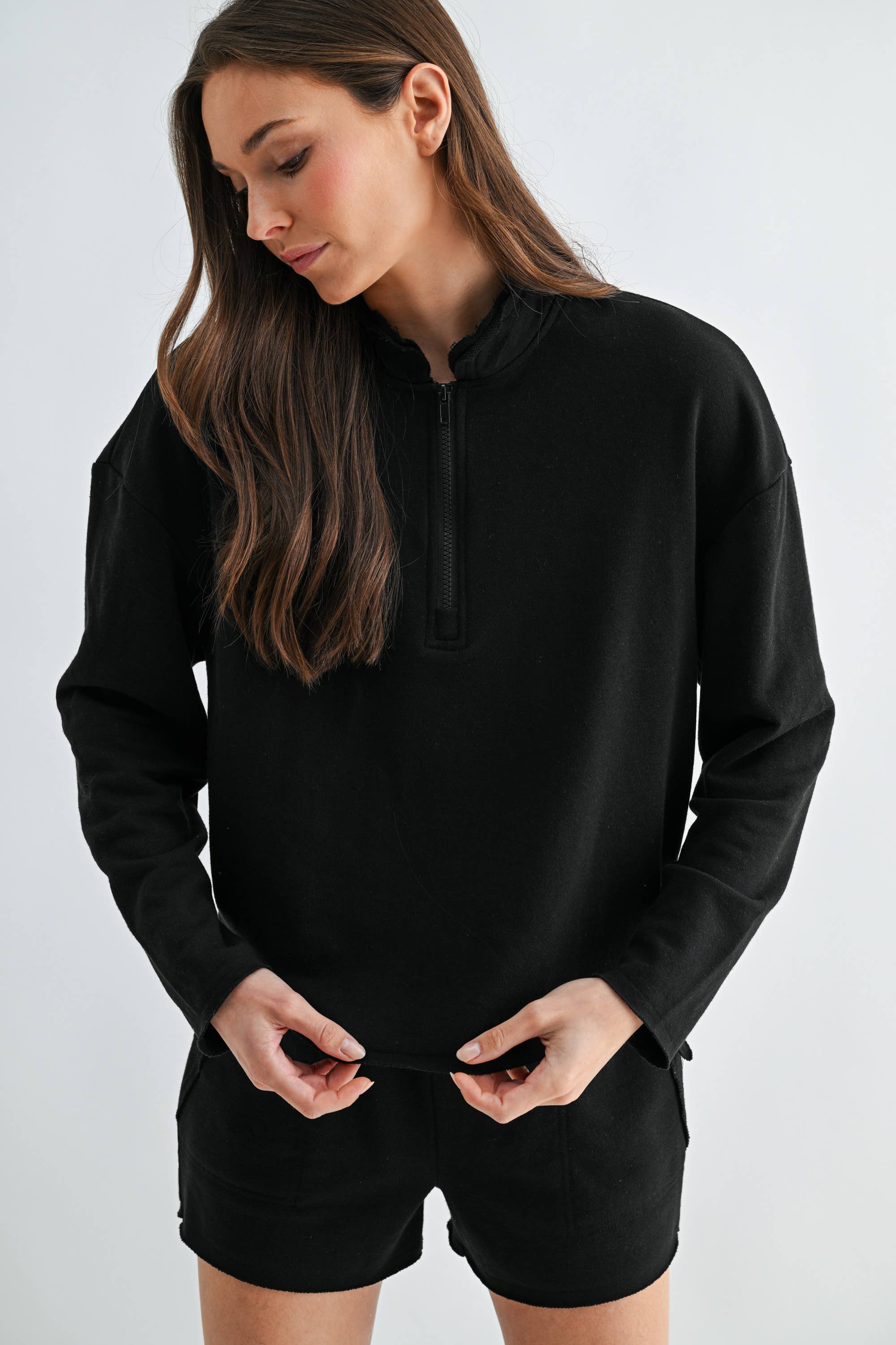 Raw Edge Half-Zip Set