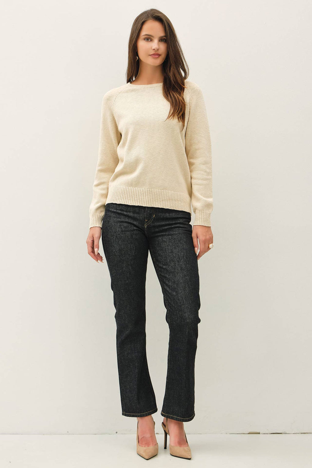 Be Cool - [NEW SHADE]RAGLAN SLEEVE SLUB PULLOVER SWEATER