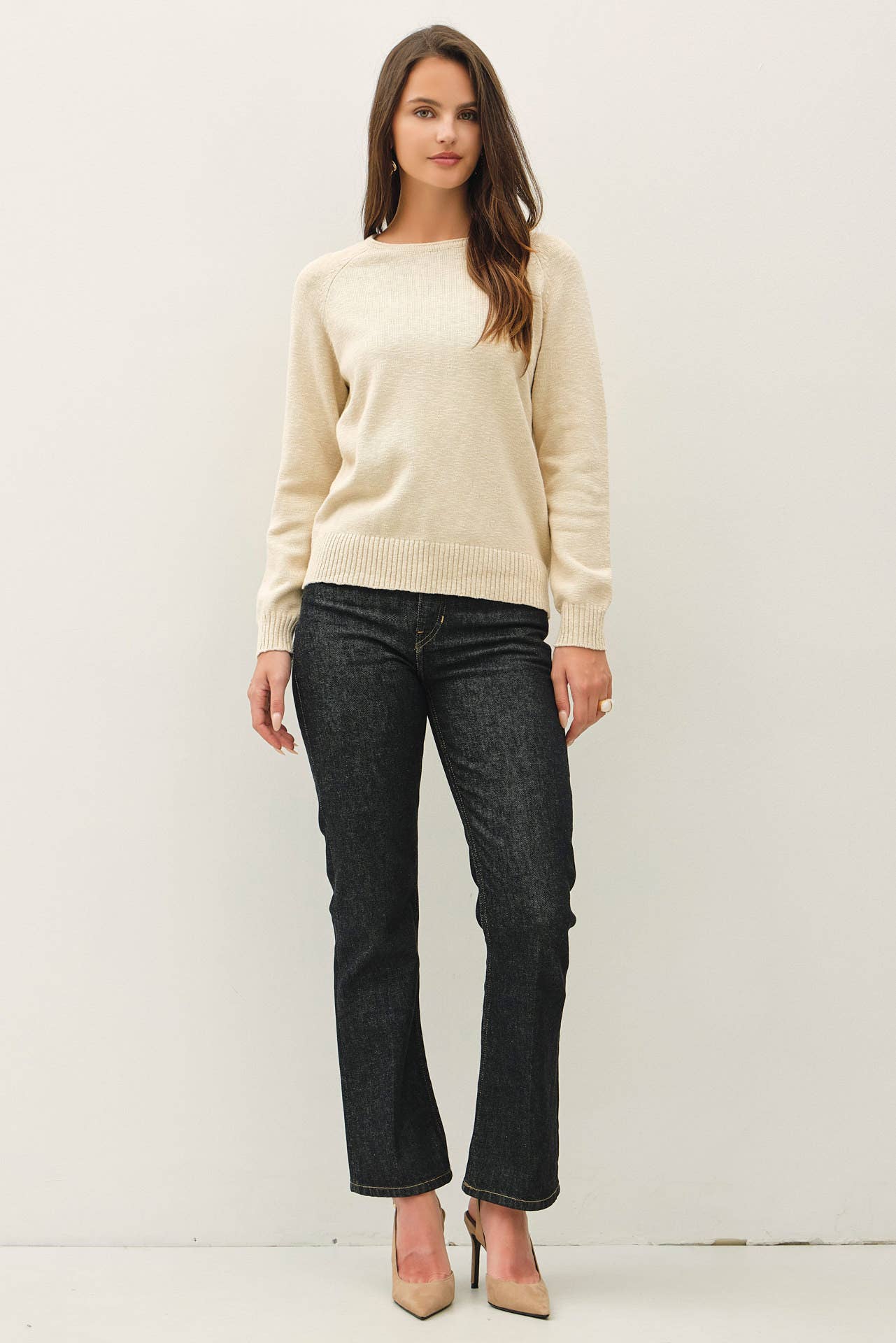 Be Cool - [NEW SHADE]RAGLAN SLEEVE SLUB PULLOVER SWEATER