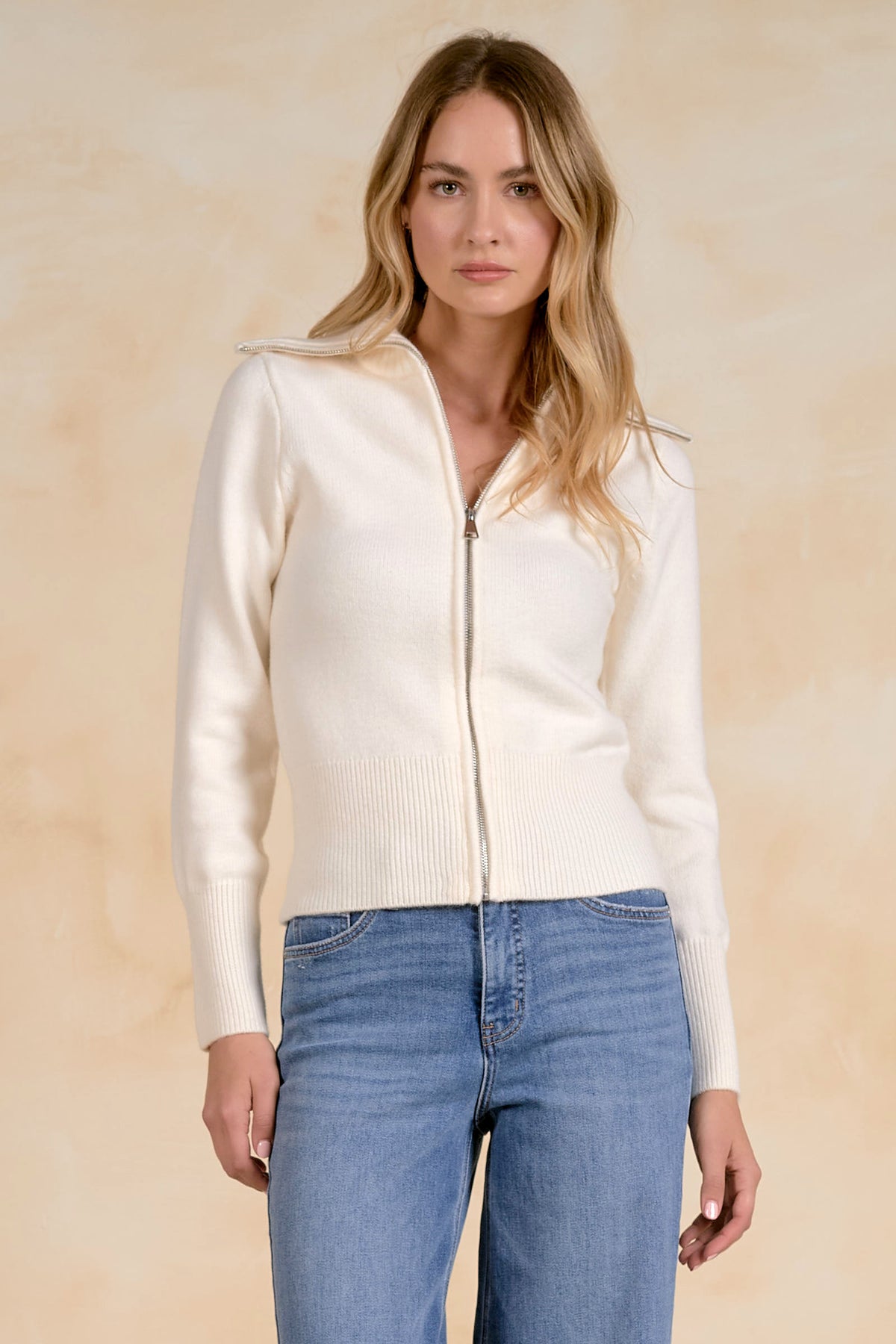 Creamy Zip Sweater