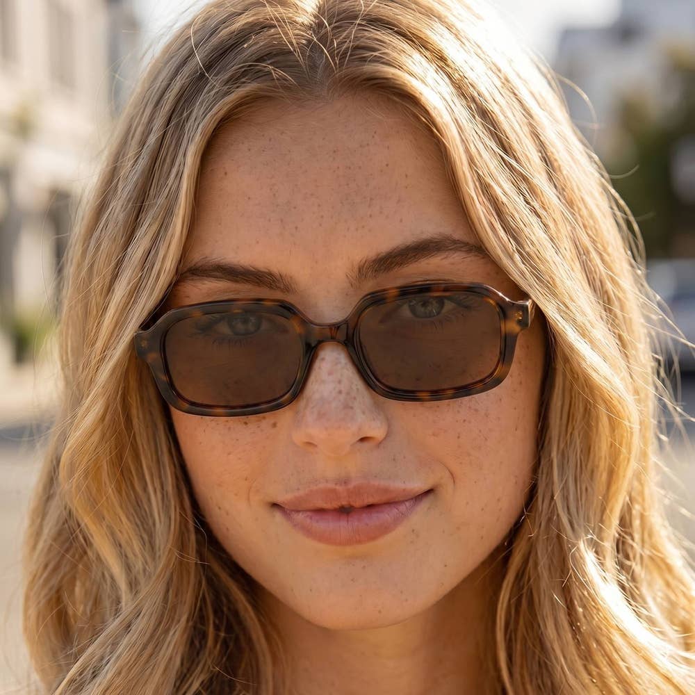 Retro Rectangle Frame Sunglasses