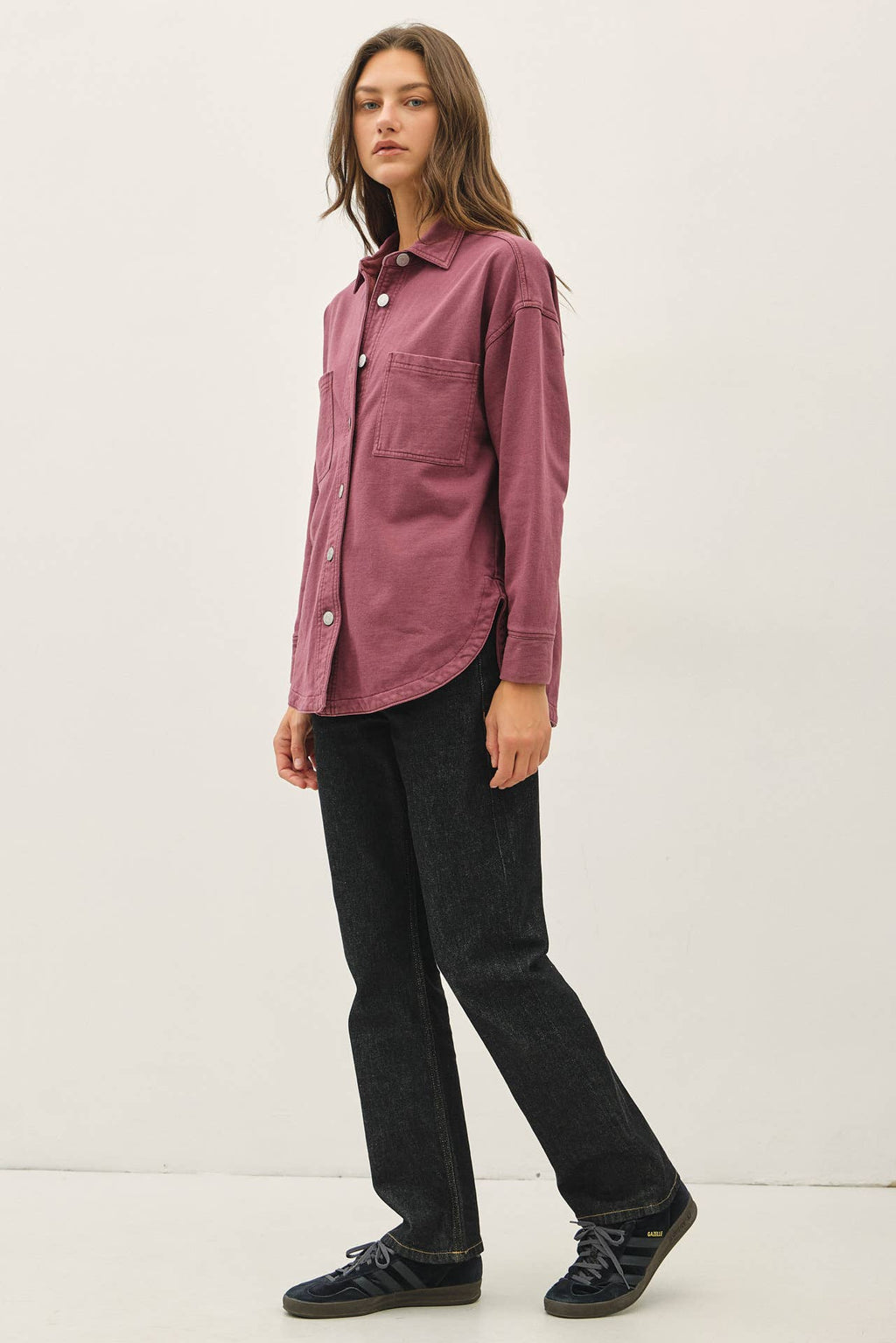Be Cool - [NEW SHADED]GARMENT-DYE COTTON FLEECE OVERSIZED SHACKET