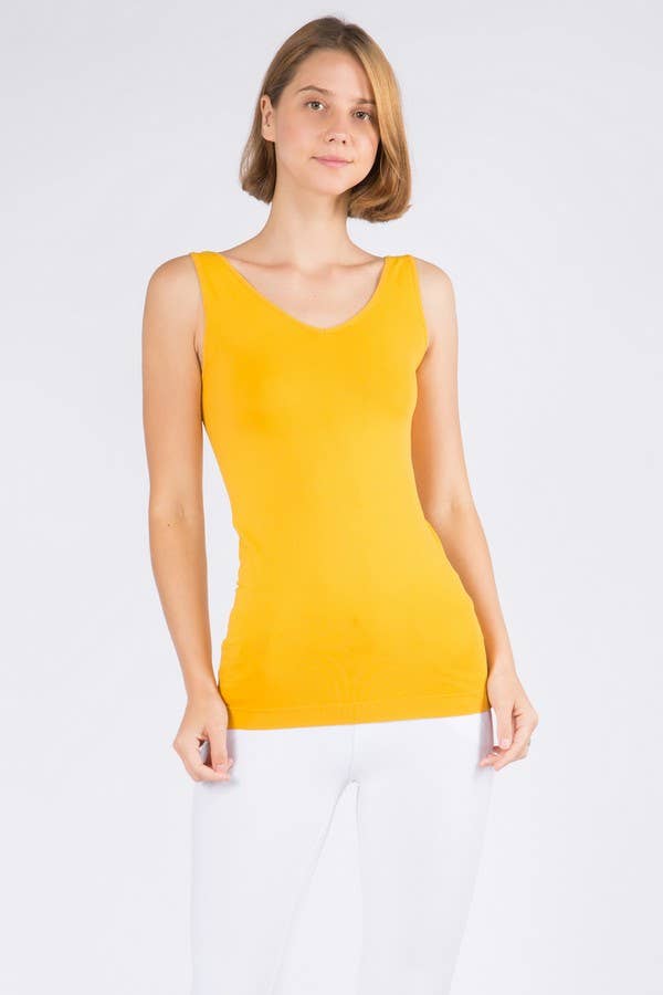 Yelete - Reversible V or U Neckline Seamless Tank