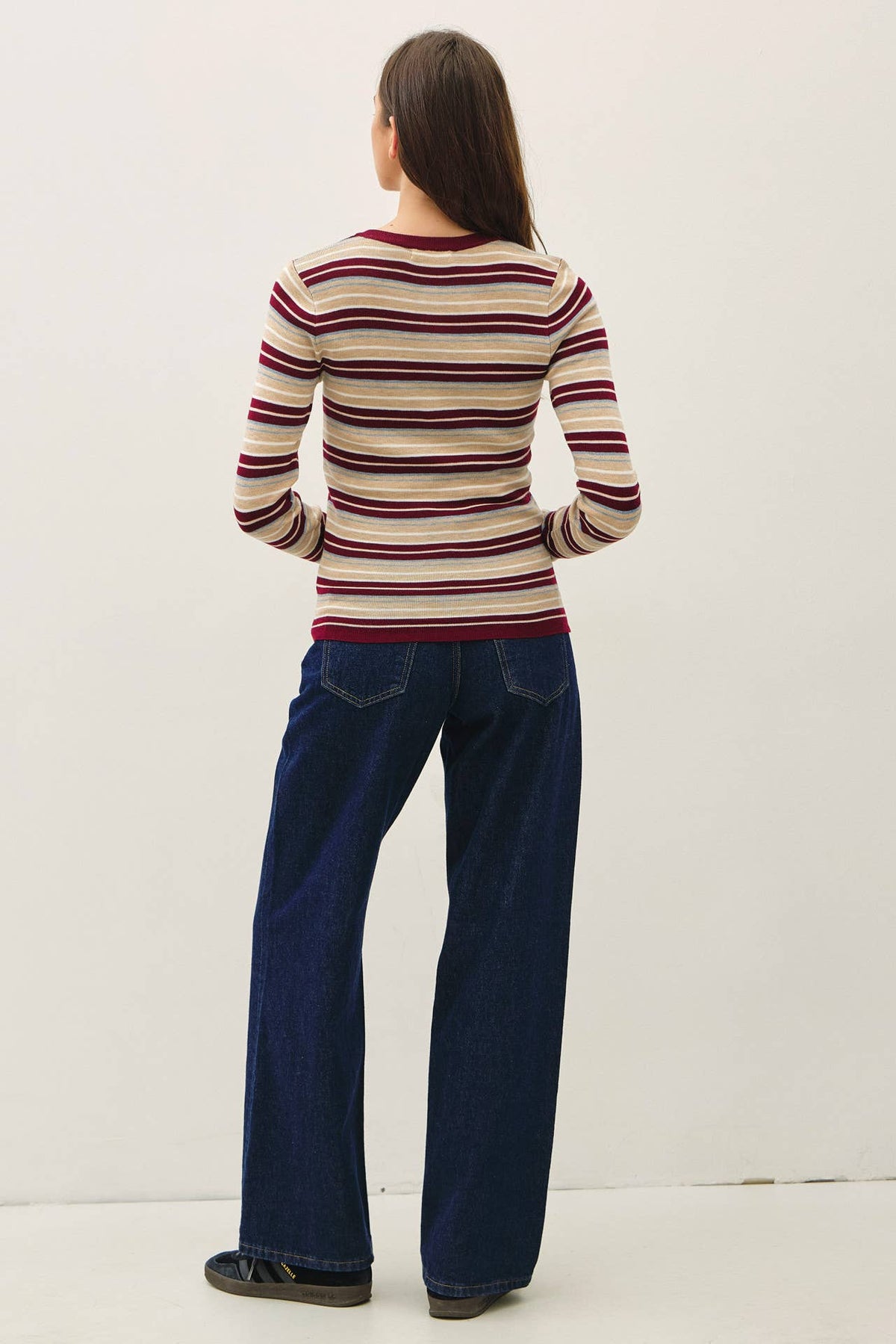 STRIPED HENLEY SWEATER