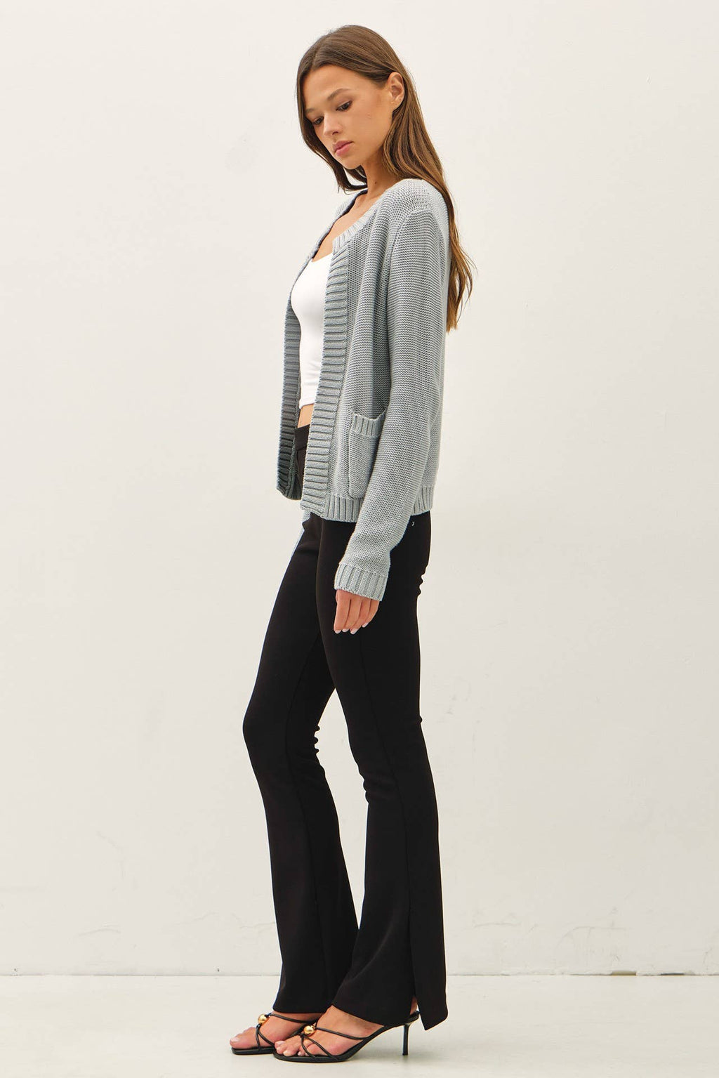 Be Cool - OPEN CARDIGAN WITH RIBBED EDGES